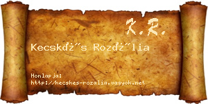 Kecskés Rozália névjegykártya