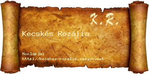 Kecskés Rozália névjegykártya
