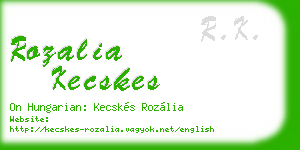 rozalia kecskes business card
