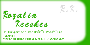 rozalia kecskes business card